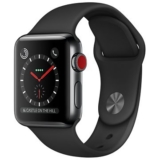 APPLE Watch Series 3 GPS + Cellular, 38mm Edelstahlgehäuse, Space Schwarz mit Sportarmband, Schwarz bei MediaMarkt