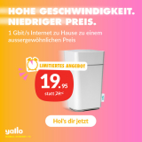 yallo Home Max Cable – Bis zu 1Gbit/s im Kabelnetz für CHF 19.95 / Mt! Mit lebenslangem Rabatt!